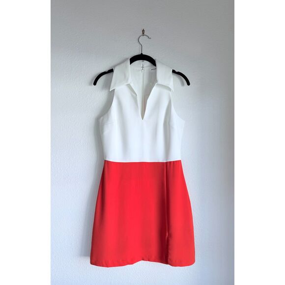 NWT Amanda Uprichard Augusta Sleeveless Mini Tennis Dress in White & Orange Sz S - Picture 8 of 16